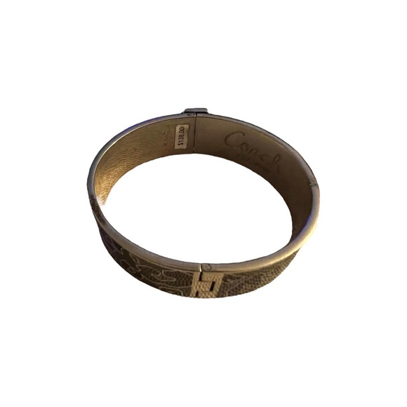 Coach Ocelot Leopard Grey/Black Hinged Bangle Bracelet - Picture 4 of 7